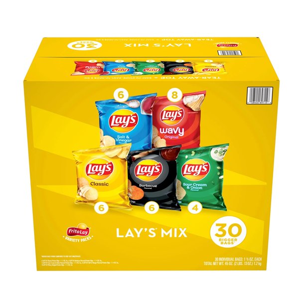 Lay's Mix Potato Chips Variety Pack (30 pk.)