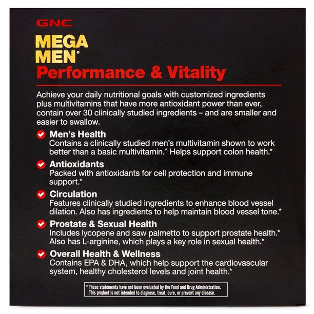 GNC Mega Men Performance & Vitality Vitapak (30 ct.)