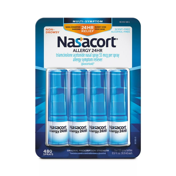 Nasacort Allergy 24-Hour Non-Drowsy Nasal Spray (120 sprays, 3 pk.)