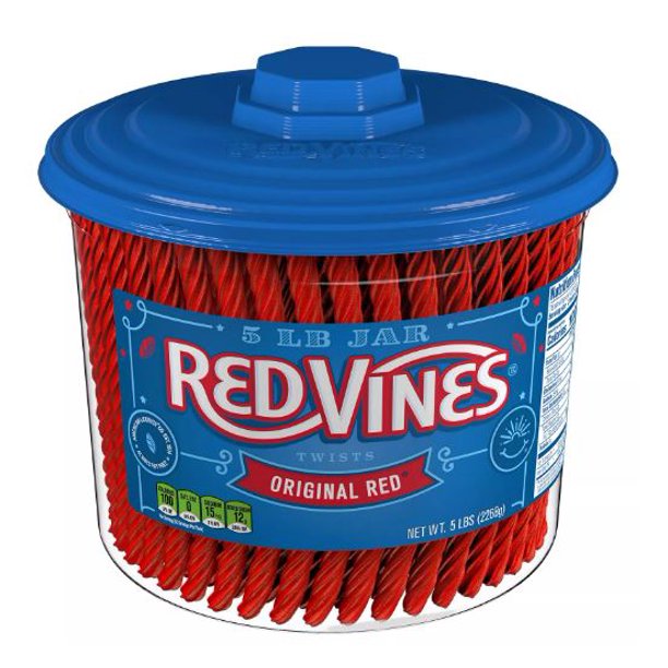 RED VINES Twists Original Red Licorice Bulk Candy Jar (5 lbs.)