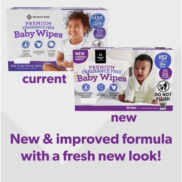 Member's Mark Premium Fragrance-Free Baby Wipes (1152 ct.)