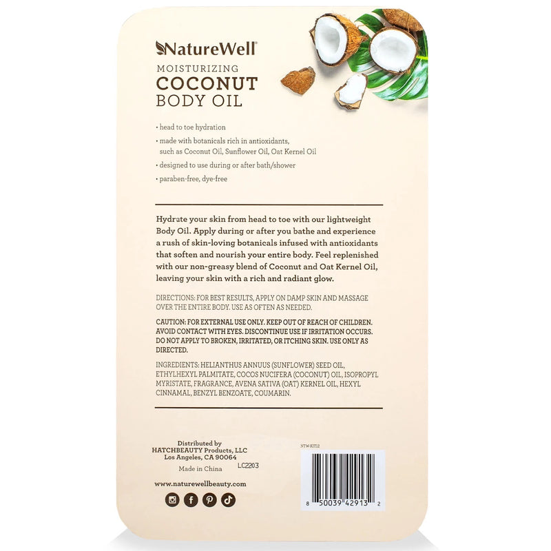 NatureWell Moisturizing Coconut Body Oil (8 fl. oz., 2 pk.)