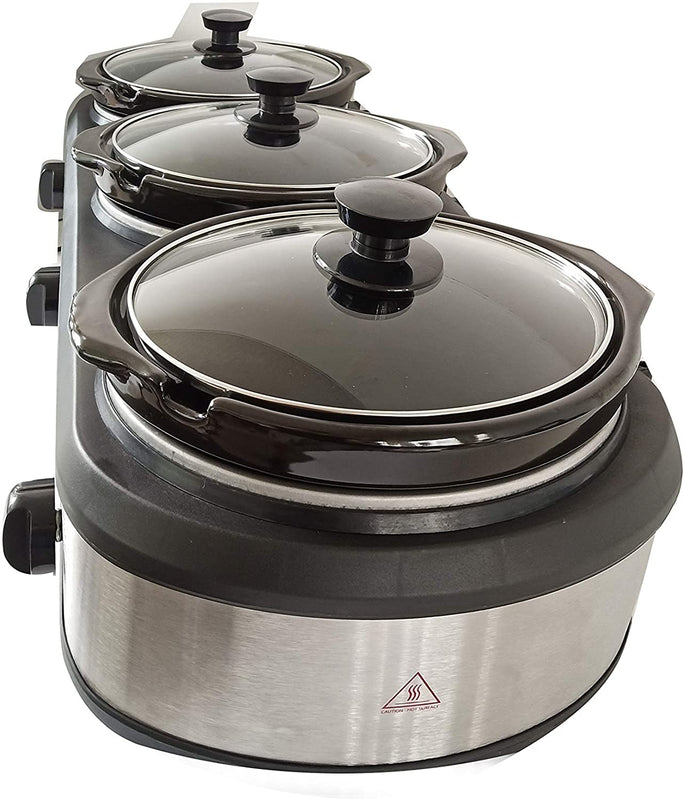 FRIGIDAIRE ESC3105-SS Triple Slow Cooker Buffet Server, Stainless