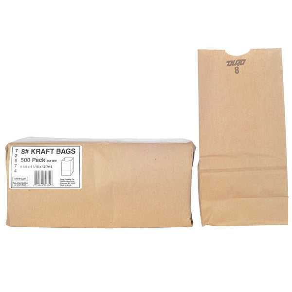 Duro Bag 8# Kraft Bags (500 ct.)