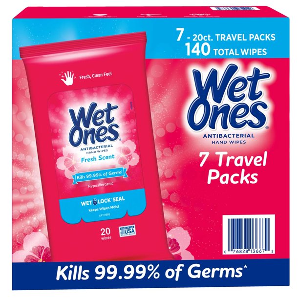 Wet Ones Antibacterial Hand Wipes, Fresh Scent (20 ct., 7 pk.)