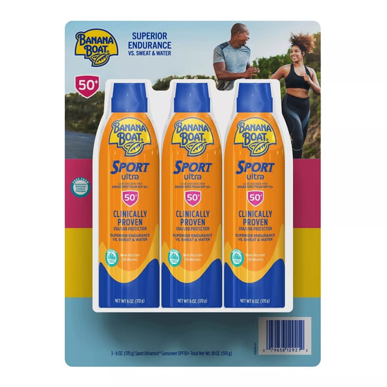 Banana Boat Sport Ultra Sunscreen Spray, SPF 50 (6 oz., 3 pk.)