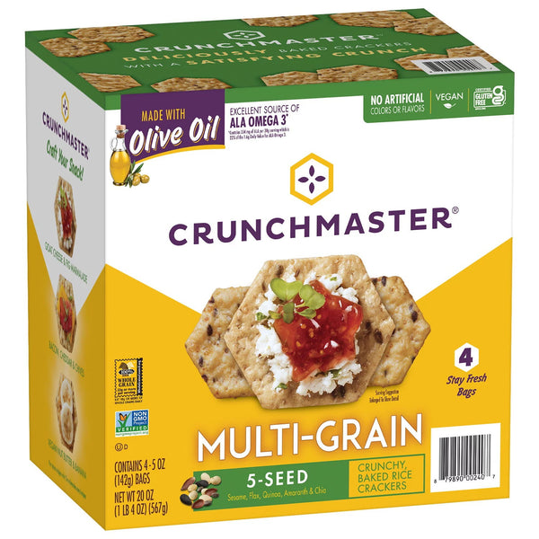 Crunchmaster 5 Seed Multi-Grain Cracker with Olive Oil (10 oz., 2 pk.)