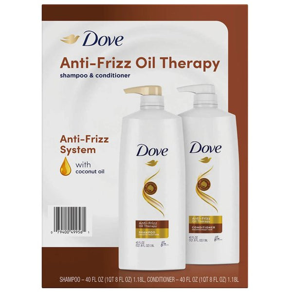 Dove Anti-Frizz Oil Therapy Shampoo & Conditioner (40 fl. oz., 2 pk.)