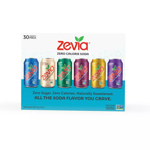 Zevia Zero Calorie Soda Variety Pack (12 fl. oz., 30 pk.)