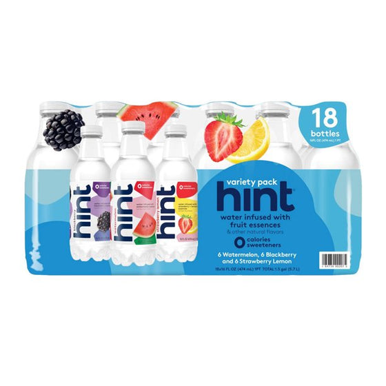 Hint Flavored Water Variety Pack (16 fl. oz., 18 pk.)