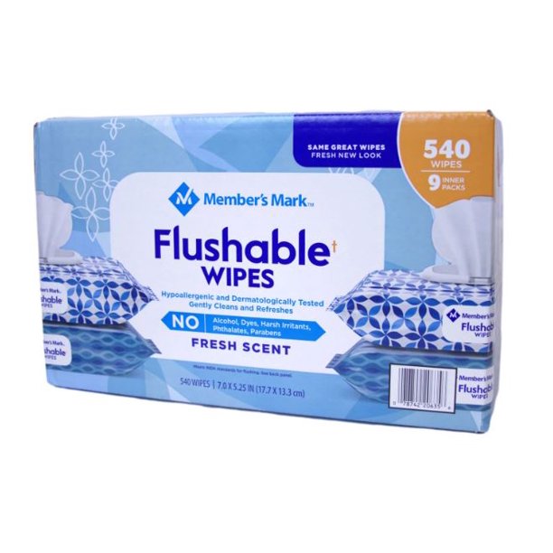 Member's Mark Flushable Scented Wipes (60 wipes/pk., 9 pk.)