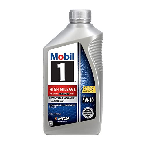 Mobil 1 5W-30 High Mileage Advanced Full Synthetic Motor Oil (6 pack, 1-quart bottles)