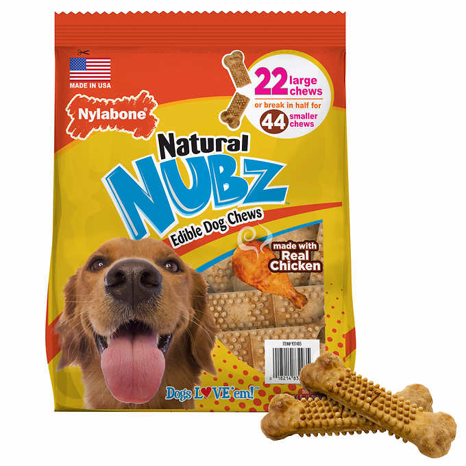 Nylabone NUBZ Dog Chews, 22-count, 2-pack