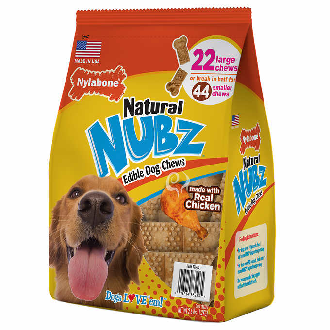 Nylabone NUBZ Dog Chews, 22-count, 2-pack